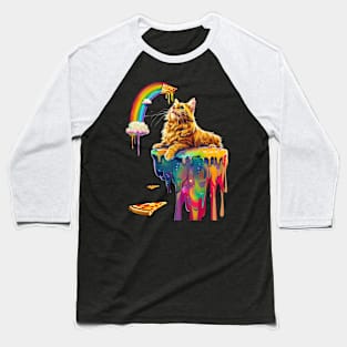 Cat Rainbow Kaleidoscopes Baseball T-Shirt